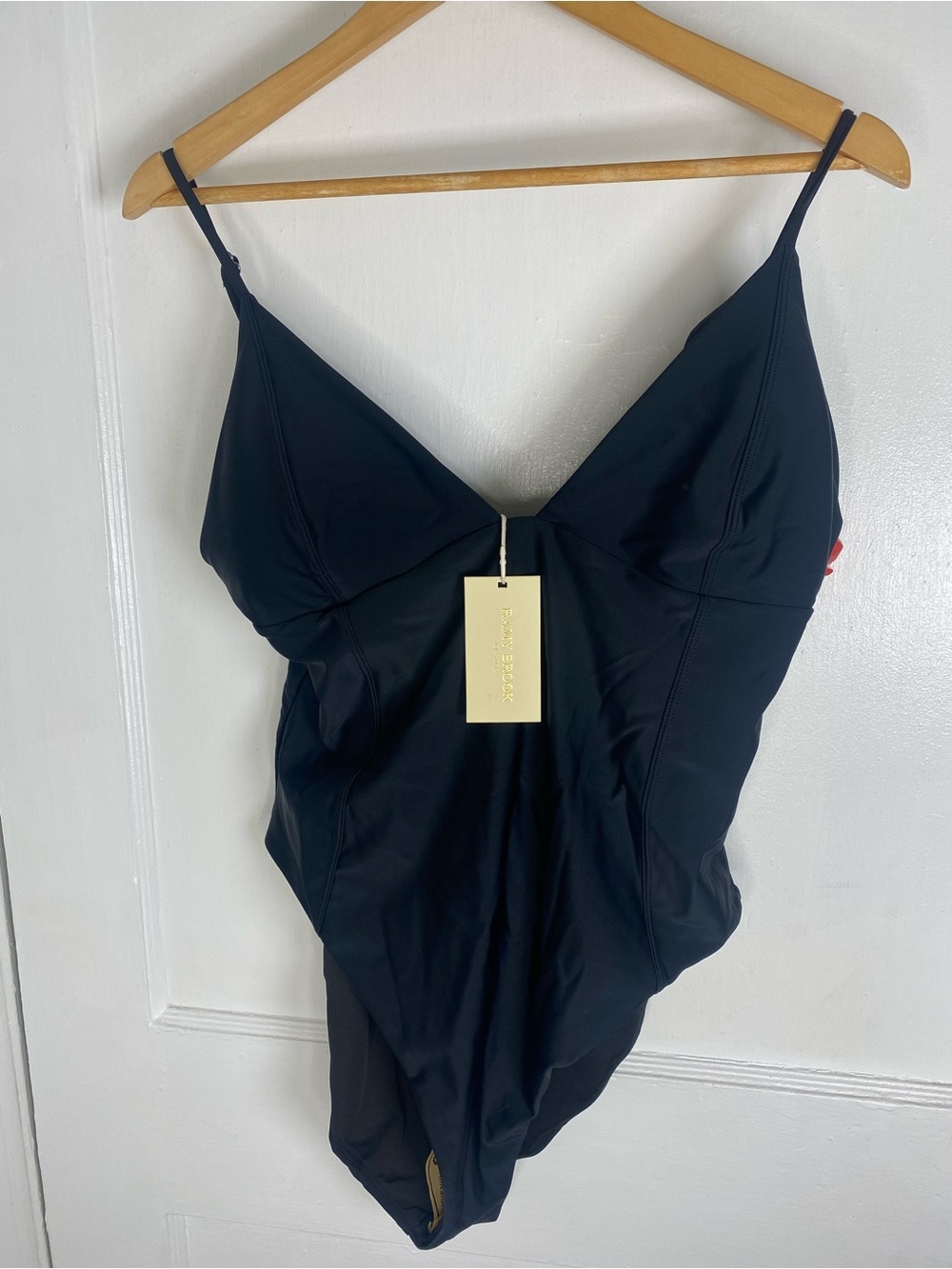 Ramy Brook Black One-Piece Swimsuit with V-Neck